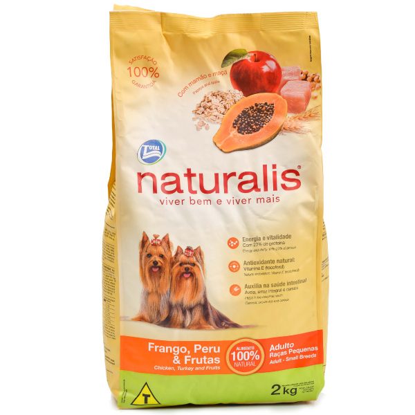 Canino. Naturalis adulto razas pequeñas, Frango, peru & frutas 2 Kg